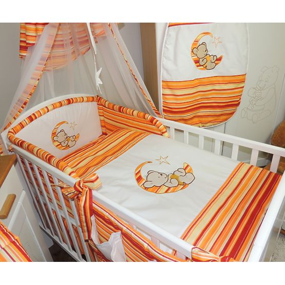 Pościel do łóżko - czerwono-pomarańczowy pasy