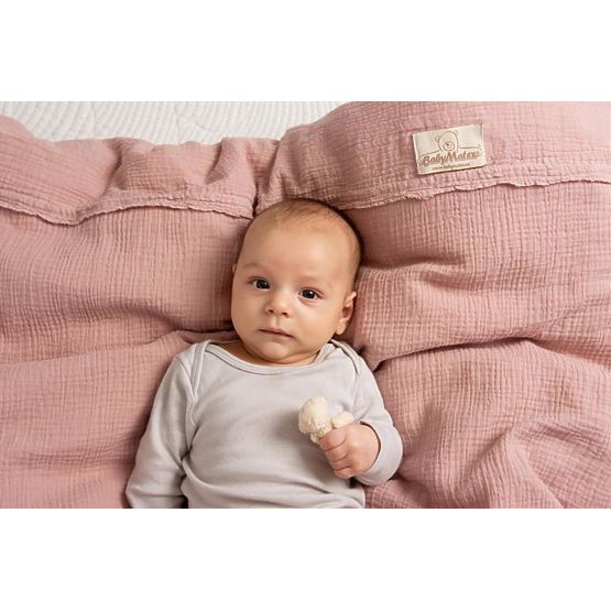 Prześcieradła muślinowe 135x100 + 40x60 różowe