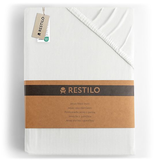 Prześcieradło AMBER kolor biały styl klasyczny materiał jersey 180-200x200 DecoKing