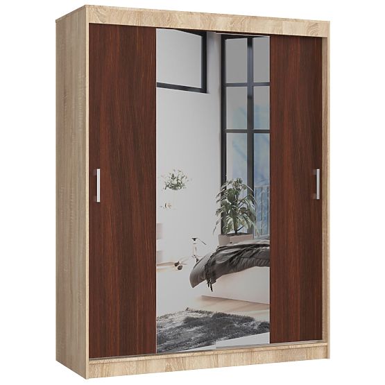 PRZESUWNA SZAFA 150cm CLP SONOMA / WENGE