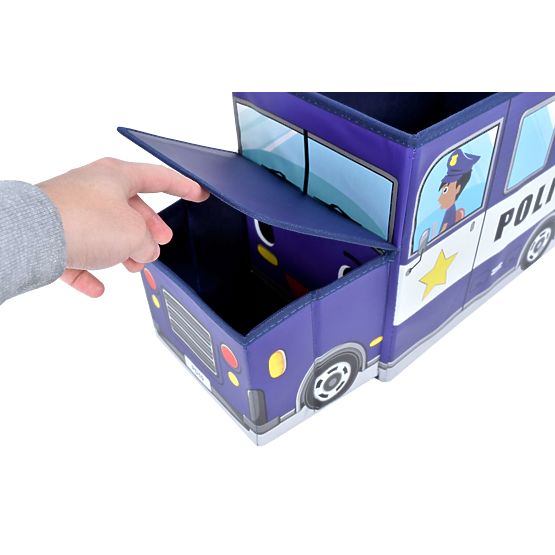 Pudełko na zabawki Policyjny samochód niebieski