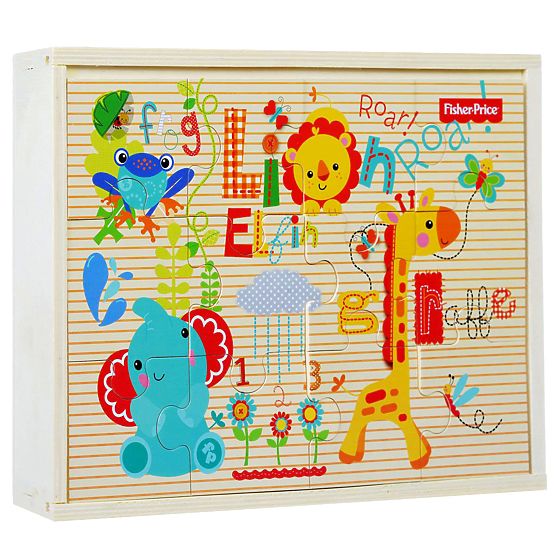 Puzzle drewniane 3w1 Fisher Price