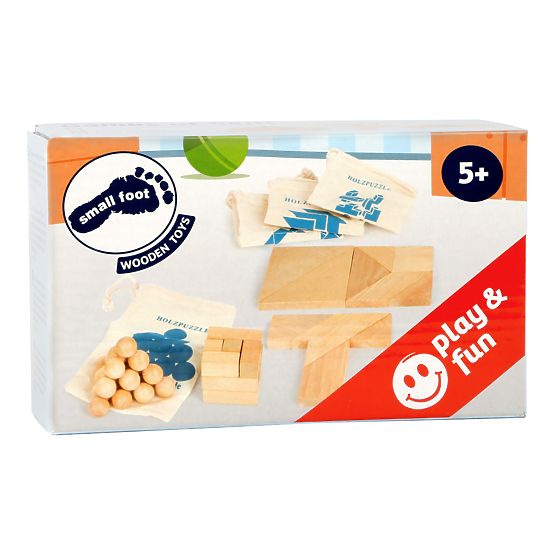 Zestaw puzzli drewnianych Small Foot 4 szt. w woreczkach