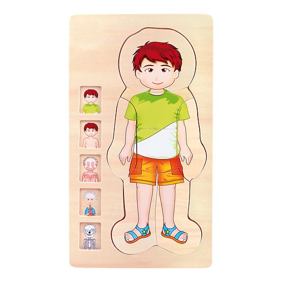 Puzzle drewniane z małą stopą Anatomia Tim