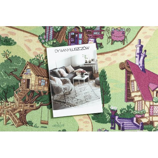 REBEL ROADS DYWAN Candy Town 27 antypoślizgowy dla dzieci - różowy / zielony