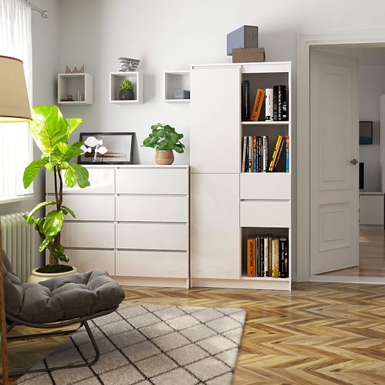 REGAŁ BIUROWY R 80 cm CLP R15 PK BIAŁY / BIAŁY POŁYSK