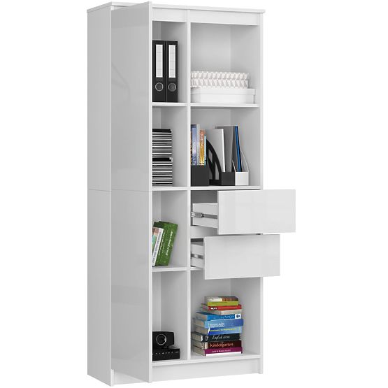 REGAŁ BIUROWY R 80 cm CLP R15 PK BIAŁY / BIAŁY POŁYSK