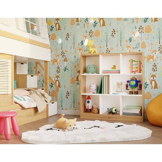 Regał Fiesta 8P DĄB ARTISAN / BIEL