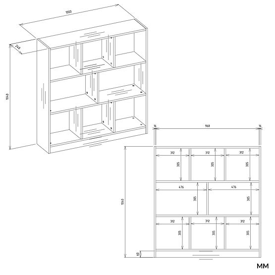 Regał Fiesta 8P DĄB ARTISAN