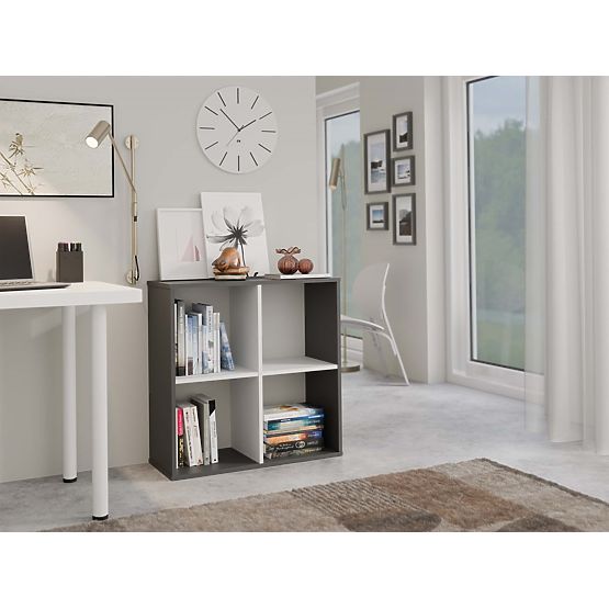 Regał Malax 2x2 ANTRACYT BIAŁY