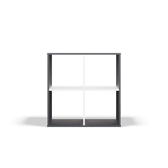 Regał Malax 2x2 ANTRACYT BIAŁY