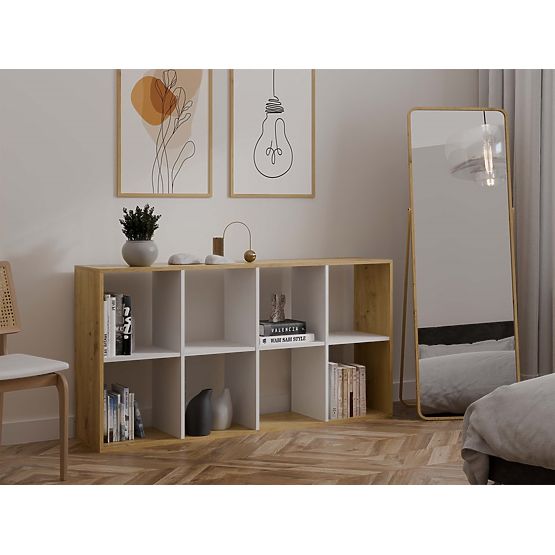 Regał Malax 2X4 DĄB ARTISAN BIAŁY