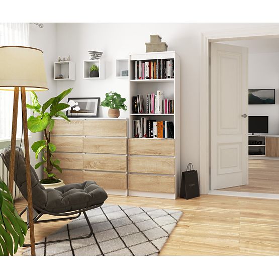 REGAŁ R60 3SZ 2P CLP PK BIAŁY / SONOMA