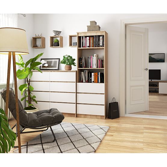 REGAŁ R60 3SZ 2P CLP PK SONOMA / BIAŁY