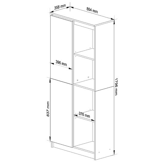 REGAŁ R80 1D 4P CLP DĄB SONOMA / BIAŁY