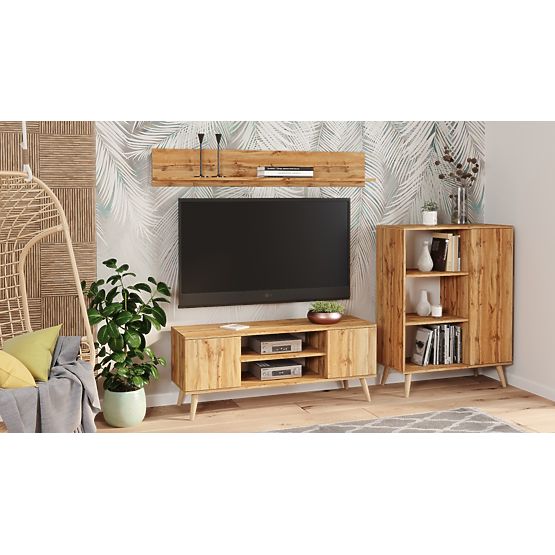 Regał szafa Fondi dąb craft złoty, skandynawski