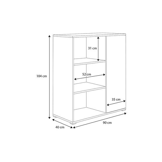 Regał szafka Fondi biała, skandynawska