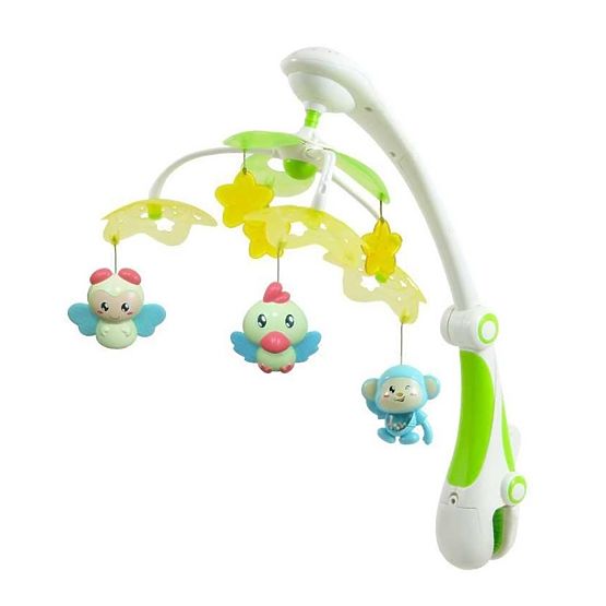 Rondo ponad łóżko z światło projektor Baby Miks zwierzęta zielony