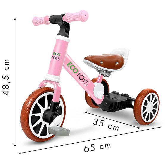 Rower dziecięcy Ellie 3w1 - różowy