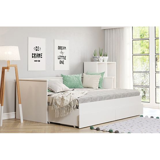 Rozkładane łóżko HELIOS z dwoma szufladami bez materaca 200x80/200x160