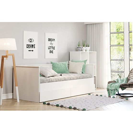 Rozkładane łóżko HELIOS z dwoma szufladami bez materaca 200x80/200x160