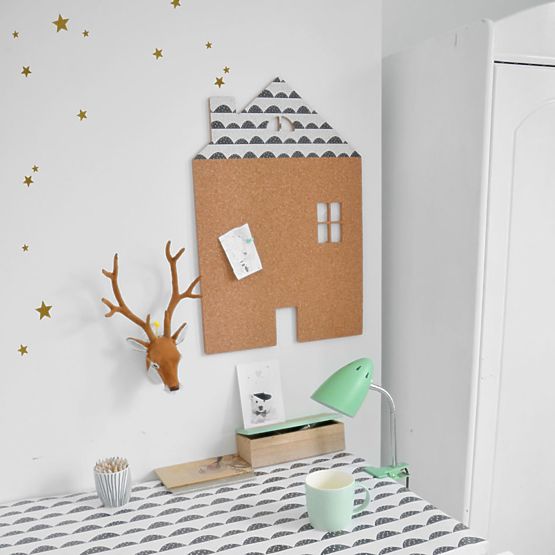 Samoprzylepna tablica korkowa DEKORNIK - Biały domek