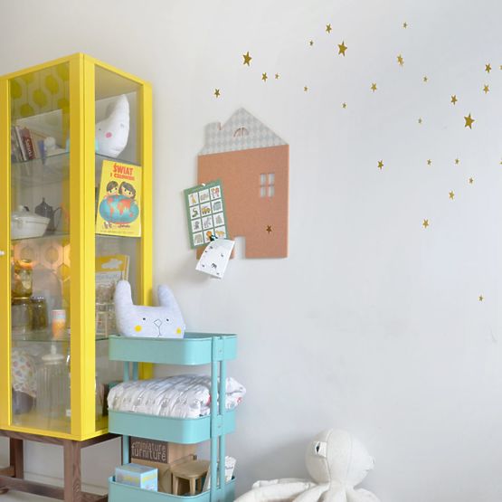 Samoprzylepna tablica korkowa DEKORNIK - Niebieski domek 