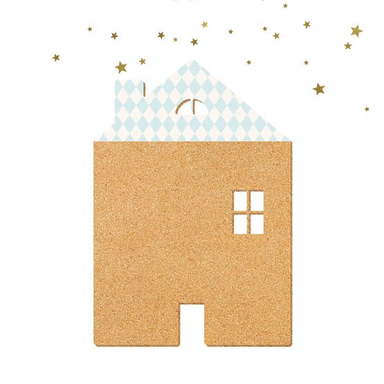 Samoprzylepna tablica korkowa DEKORNIK - Niebieski domek 