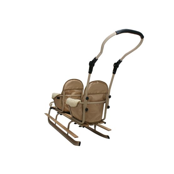 Sanki dla bliźniaków Duo - kolor siedziska czerwony