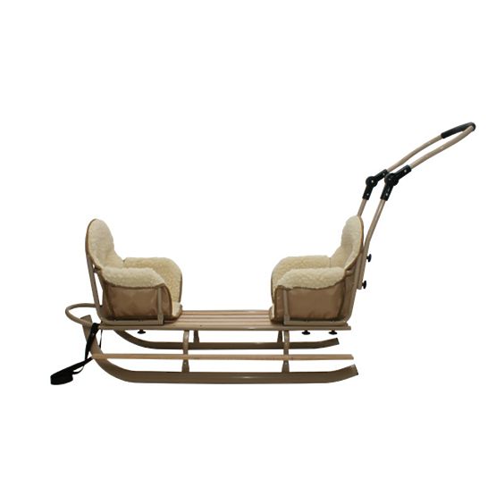 Beżowe sanki dla bliźniaków Duo - różne kolory siedzeń