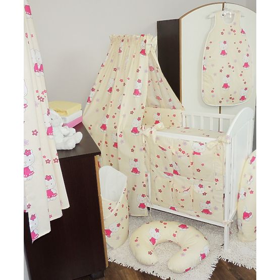 Set - baldachim z łuk + owiń - Hello Kitty krem