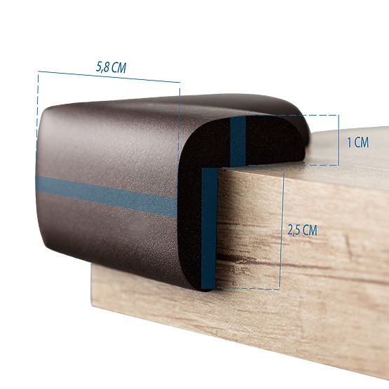 SIPO Piankowa ochrona narożników mebli, czarna - 4 szt