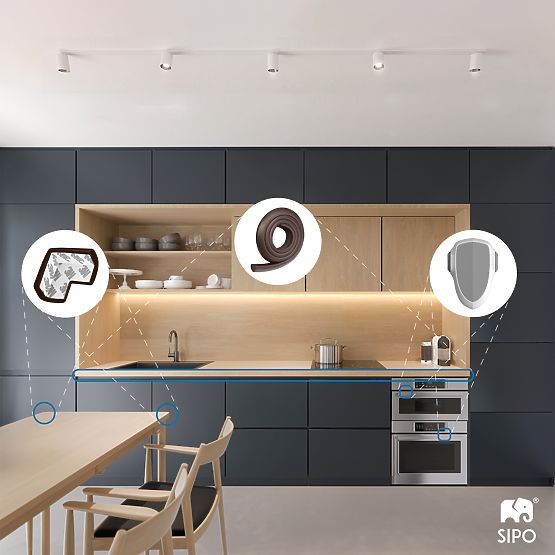 SIPO Taśma ochronna do krawędzi mebli, brązowa - 1 szt