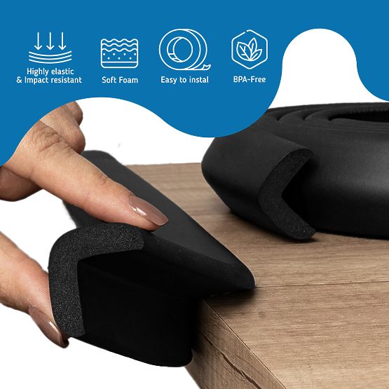 SIPO Taśma ochronna na krawędzie mebli, czarna - 1 szt