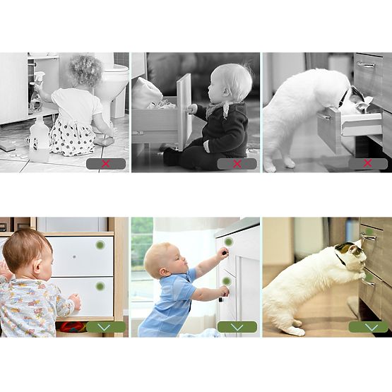 SIPO Zamki magnetyczne do szafek i szuflad - 4 szt