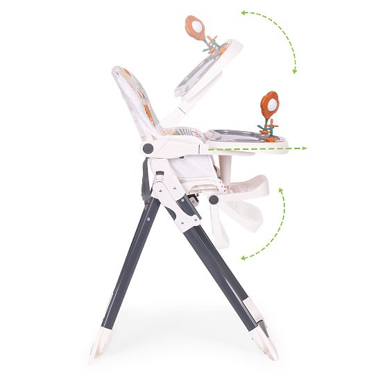 Składane krzesełko do karmienia dzieci z zabawkami ECOTOYS