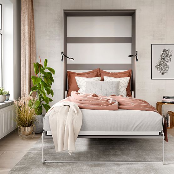 Składane łóżko KOBI VERTO 160x200 Szare 1 szt.