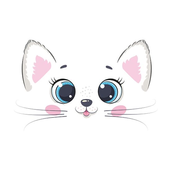 Skrzynia na zabawki Daria biała z nadrukiem Pink Cat