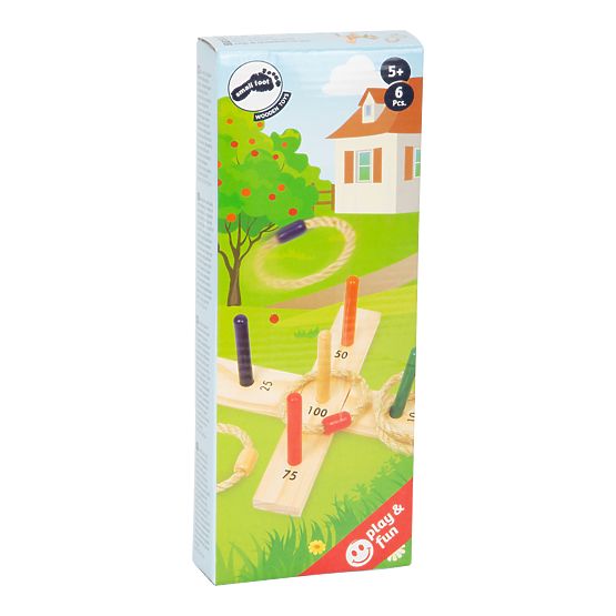 Mała drewniana gra w rzucanie stóp