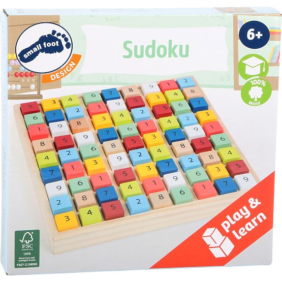 Mała Stopa Drewniane kolorowe kostki sudoku