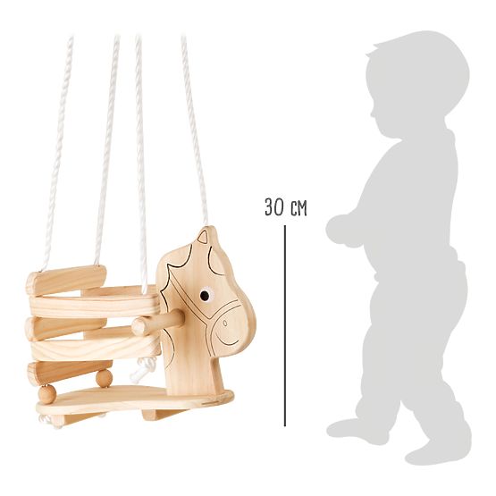 small foot Drewniana huśtawka koń malowana