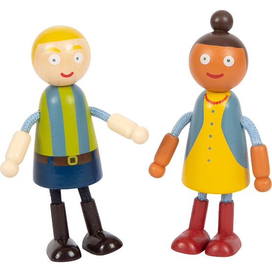 small foot Drewniane figurki rodzina z wózkiem inwalidzkim