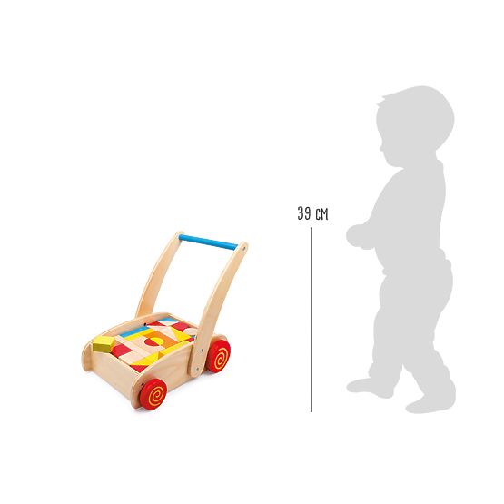 small foot Drewniany chodzik z klockami w wózku