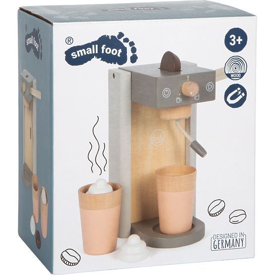 small foot Drewniany ekspres do kawy z akcesoriami Tasty szary