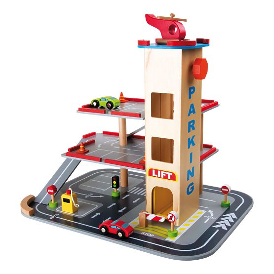 small foot Drewniany parking szybki zjazd