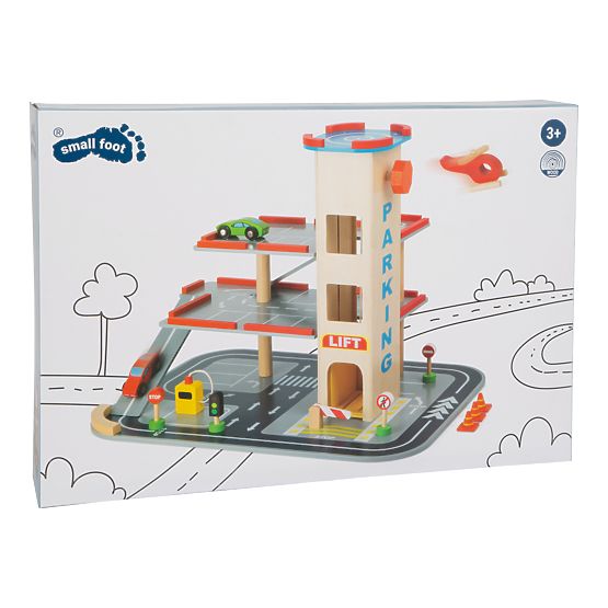 small foot Drewniany parking szybki zjazd