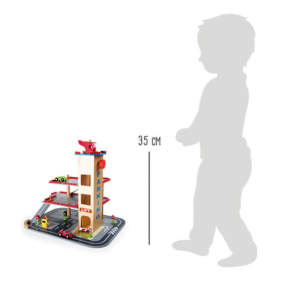 small foot Drewniany parking szybki zjazd