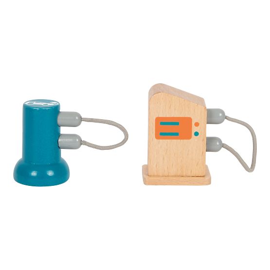 small foot Drewniany parking wyścigowy