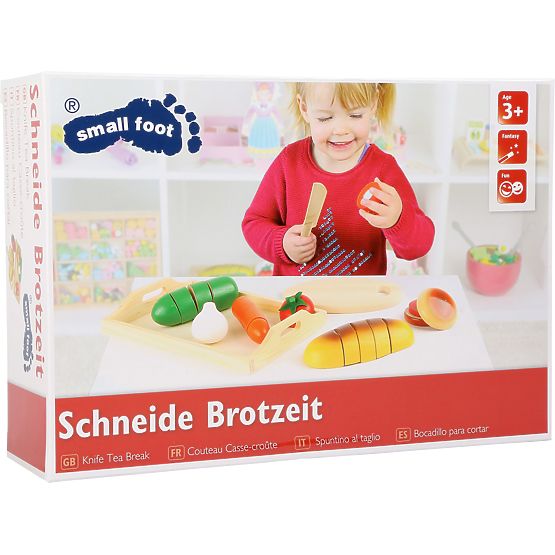 small foot Drewniany zestaw do krojenia przekąsek
