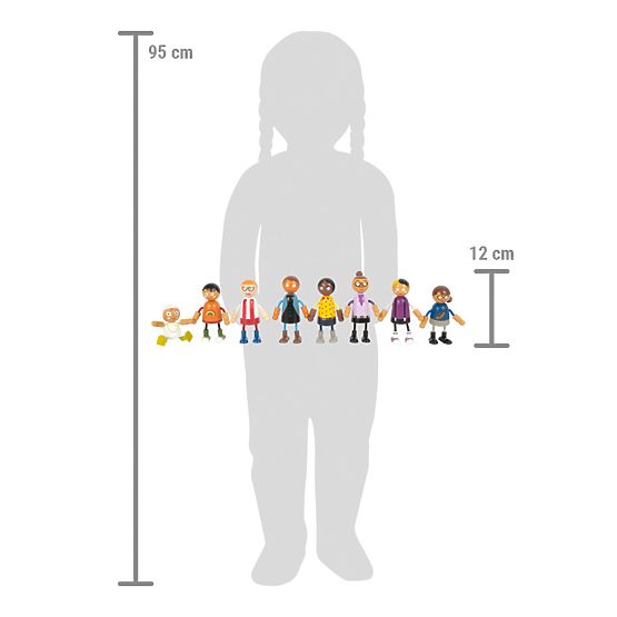 small foot Elastyczne lalki rodzina z dzieckiem